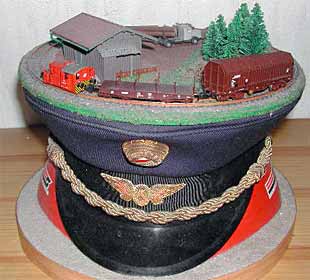 RR on a railwayman's hat