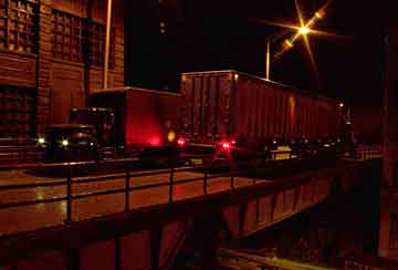 Trucks on the overpass